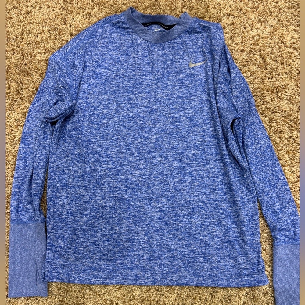 NIKE dri-fit heathered blue thermal layer